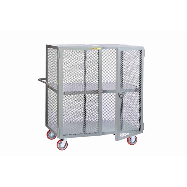 Mobile Security Locker, 36"X72", 2000 lbs., Handle, Center Shelf